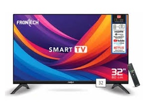 Frontech 32-inch Smart TV: HD, Dynamic Sound, WiFi, Ultra Slim, 512GB/4GB Memory, IR Remote, and Major OTT Access