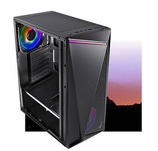 FINGERS NovaRay Full ATX PC Cabinet with Dual Chamber Design, ARGB Lights, 3 x 12 cm Massive ARGB Fans for Superior Cooling & Performance, Toughened Glass Side Panel, Magnetic Dust Filter